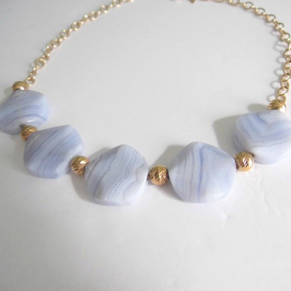 Macy's Lace AGATE Silver Necklace - Picture 2 of 7